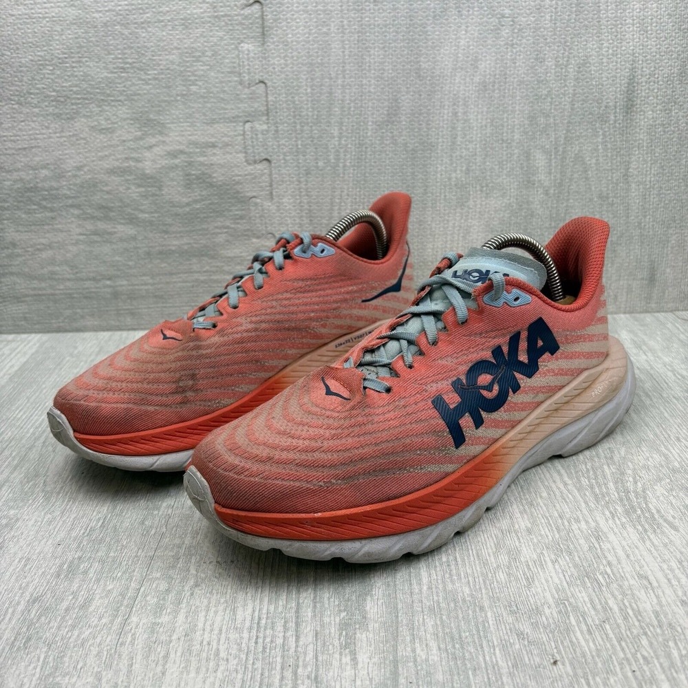 Hoka‎ One One Mach 5 Women's 9.5 B Camellia Peach Parfait Running Sneaker Shoes